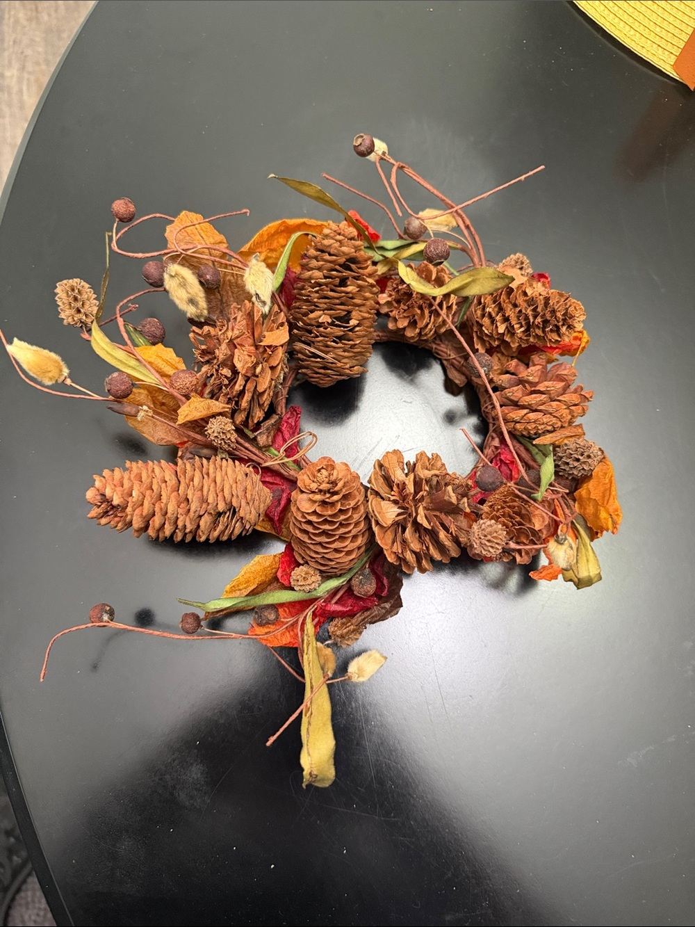 Source Unknown Autumn Pinecone Wreath - Brown, Orange, Red, Green